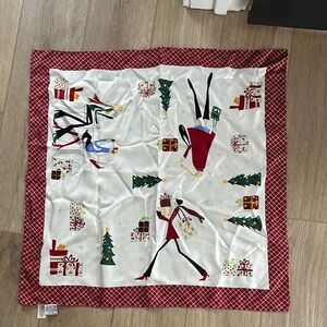 Vintage Talbots Christmas holiday silk square scarf 🤩